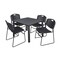 Kee/Zeng Square Gray Table/4 Black Chairs, Square, 36", 36" W, 29" H, Gray TB3636GYBPBK44BK - alternate 1